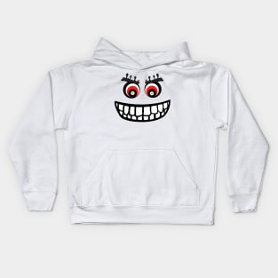 smiley face with crazy eyes Kids Hoodie